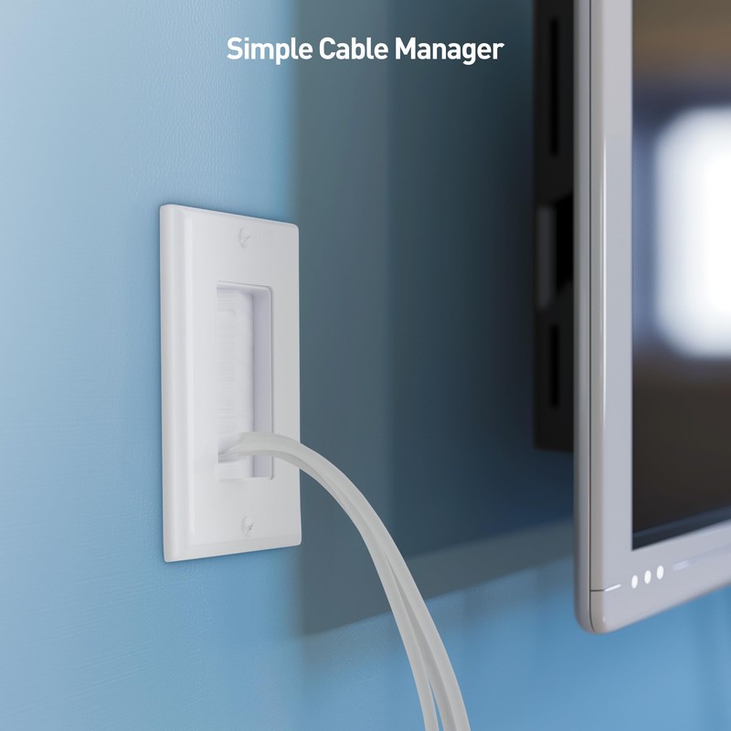 Cable Matters 2-Pack 1-Gang Wall Cable Pass Through, Brush Wall