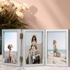 TOFOREVO 5x7 3 Picture Frame Triple Wooden Hinged Photo Frame