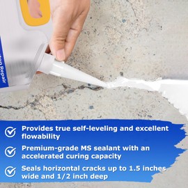 RV Roof Waterproof Flexible Sealant, Wadities 105oz White Solar Reflective Sealant, Self Leveling Crack Filler for Campers, Driveway, Walkway, Patio, High Elasticity Caulking Glue for Joint