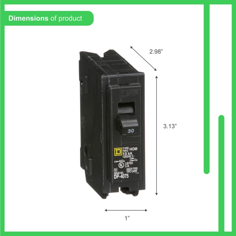 Square D - HOM130CP Homeline 30 Amp Single-Pole Circuit Breaker
