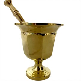 Handmade Mini Brass Mortar and Pestle Set for Saffron and Spices – Premium Quality, Traditional Indian Design