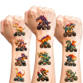CUTELIILI 117 PCS 3D Dinosaur Monster Truck Temporary Tattoo for Kids