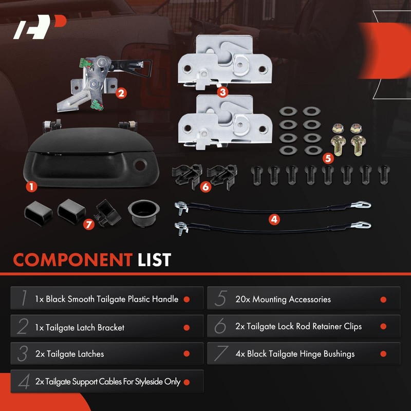 A-Premium 32-PC Tailgate Rebuild Kit Compatible with Ford F-150 F150