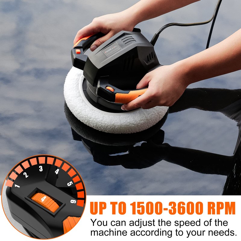THINKWORK Buffer Polisher,10 Inch Car Polisher Sets with 4 Buffing