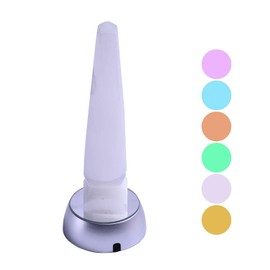 AMOYSTONE 8" Natural Selenite Lamp White Gemstone Tower Lamp Changing Colors with Led Light Base