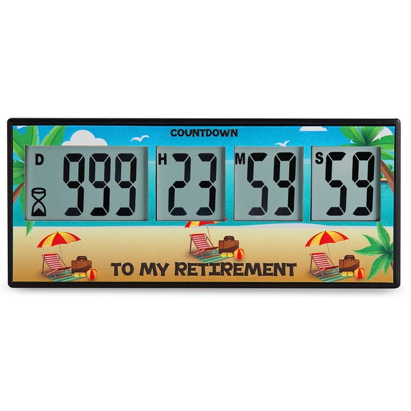 Retirement Timer up to 999 Days, Countdown and Alarm by