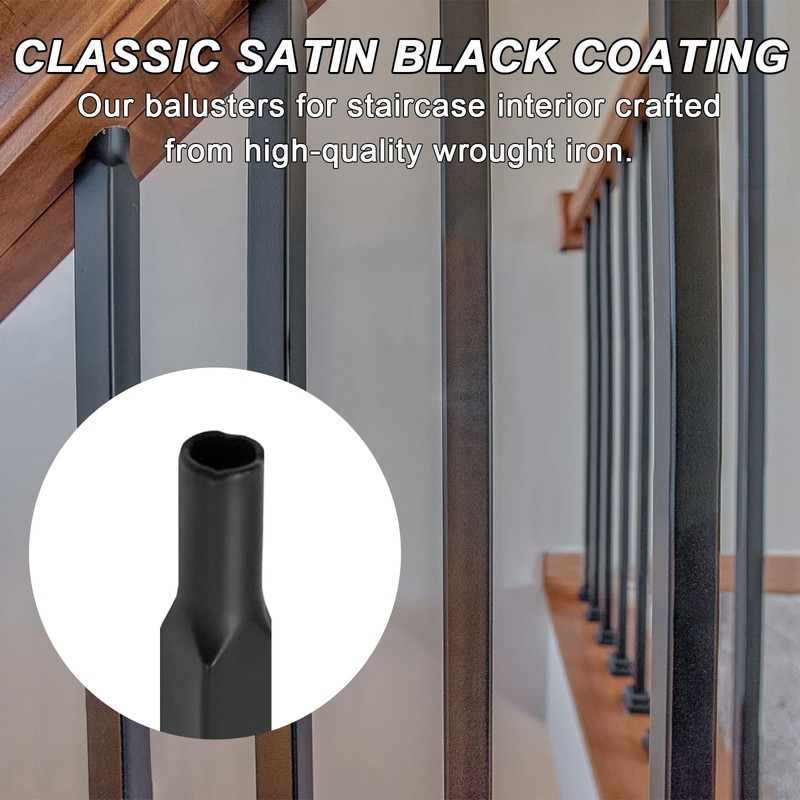20Pack Wrought Iron Plain Balusters 1/2 Inch x 44 Inch