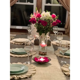 Geetuberry White Burlap Placemats - Set of 2 for Easter, Farmhouse Chic Dining Decor