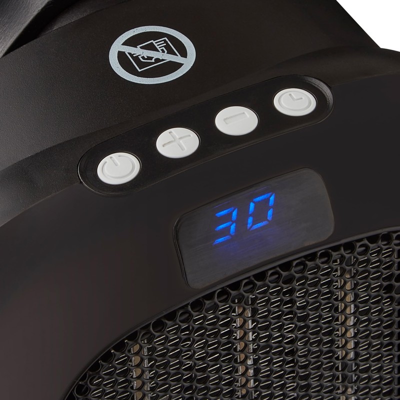 Swan Plug-In Fan Heater with 12 Hour Timer, LED Display