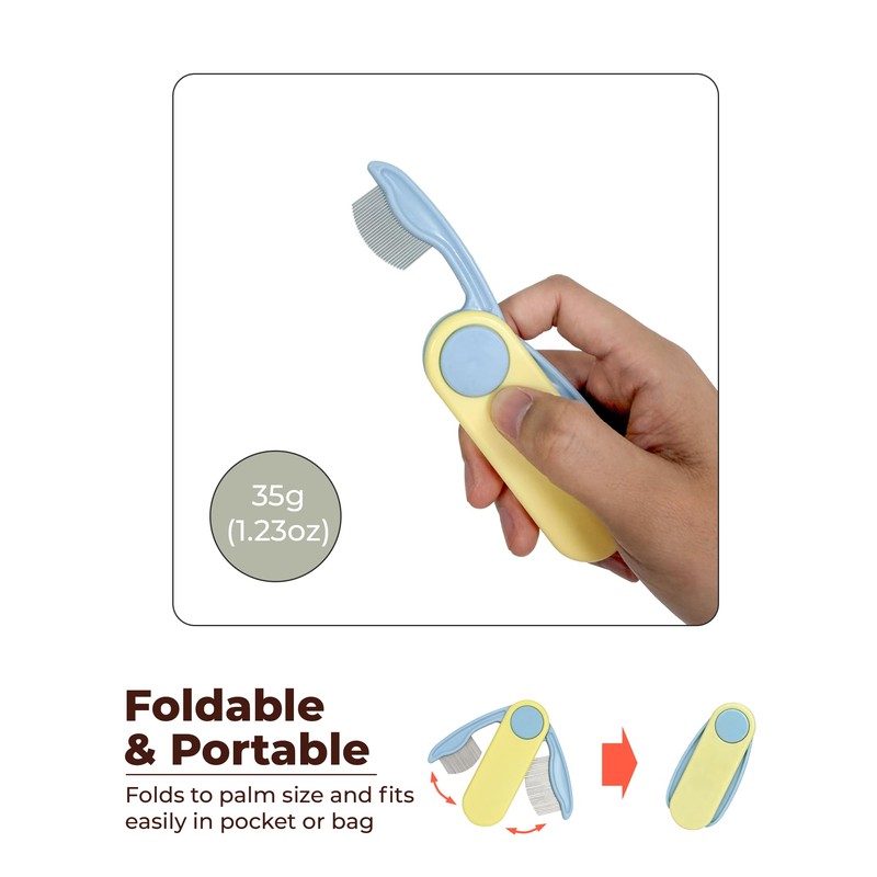 ETIALURE Portable Flea Comb for Small Dogs & Cats, Professional