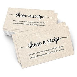 321Done Recipe Request Insert Card (Set of 50) 3.5 "x2" Rustic Kraft - Small Share a Recipe Card for Bridal Shower, Invitation Insert, Printed on Heavy Cardstock, Matching Recipe Cards - Made in USA