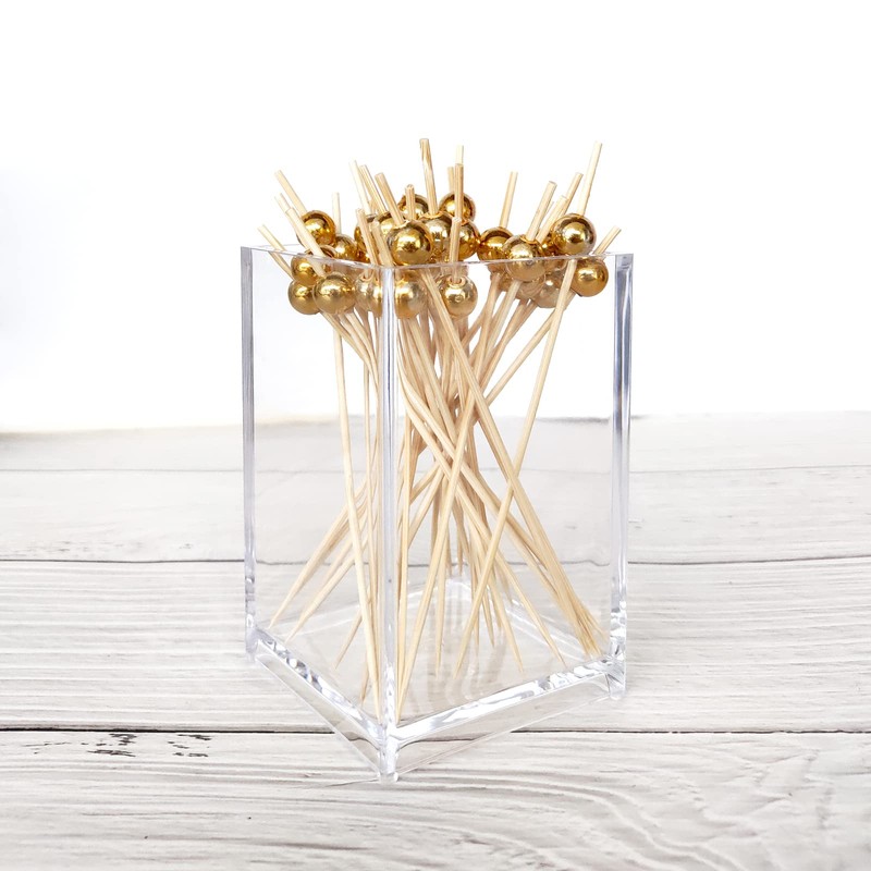 100Pack Cocktail Picks, Wooden Cocktail Toothpicks for Drinks Appetizers with