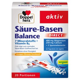 Doppelherz acid-base balance DIRECT with orange flavor - food supplement with 7 minerals and vitamin B6 - 1 x 20 servings (20 x micro-pellets = 46 g)