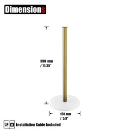 JQK Toilet Paper Storage Stand White Gold, 304 Stainless Steel Tissue Reserve Holder Dispenser for Bathroom, Brushed Gold, TPS180-WG