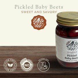 Songbird Farms Pickled Baby Beets - 2-Pack of Whole Pickled Beets in Jars - All Natural and Nutrient Rich (15oz)