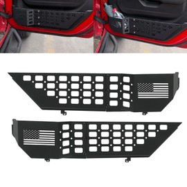 SUNPIE 2PCS Metal Front Door Storage Pocket Storage Box, Door Side Insert Organizer Box Pockets Compatible with 2018-2025 Wrangler JL 2/4 Doo-r Compatible with Jeep JL Accessories