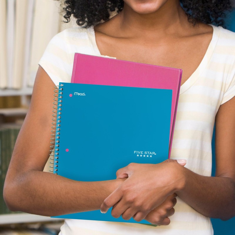 Five Star Spiral Notebook + Study App, 3 Subject, Wide