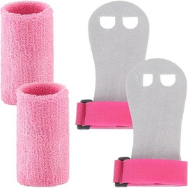 WADY Juego de 2 Muñequeras de Gimnasia para Niñas y Jóvenes, para Gimnasia Barra de Gimnasia Protección de la Palma y Soporte de Muñeca, Accesorios Deportivos para Entrenamiento y Ejercicio (Rosa, L)