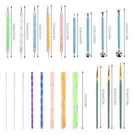 TIMESETL 30 Piece Mandala Dotting Tool Set, Mandala Rock Dotting Tool, Dot Painting Tool, Stencil, Palette, Dotting Pens, Acrylic Rods, for Painting Stones, Nail Art Dotting Tools