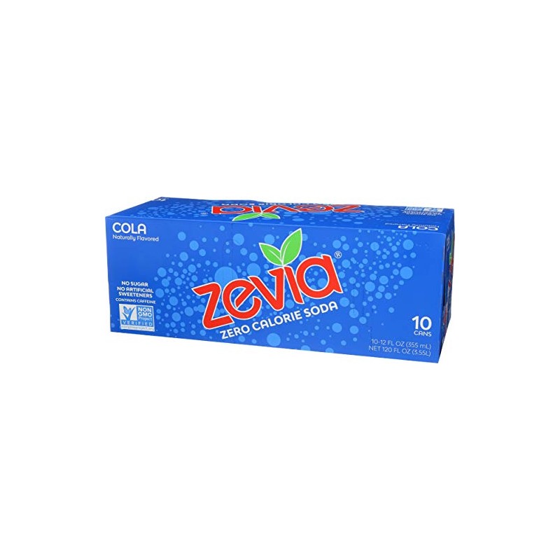 Zevia Zero Calorie Soda, Cola, 12 oz, (10 Pack)