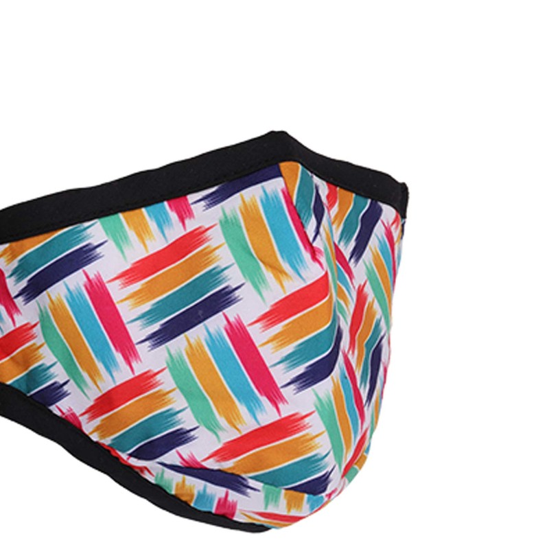 Reusable washable 3 layers cotton cloth – colourful stripes, one