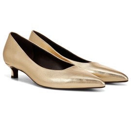 Naturalizer Women's Natalia Pump, Dark Gold Leather, 6.5 Wide