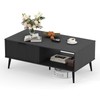 Coffee Table, 41.34" Wooden Coffee Table with Storage Cabinet, Two-Tier