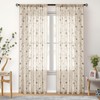 HOMEIDEAS Taupe Sheer Curtains 96 Inches Long 2 Panels Beige