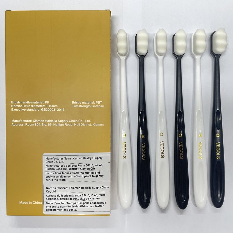 VEGOLS Adult Extra Soft Toothbrush with 20000 Soft Bristles, (Pack