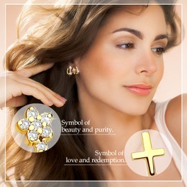 Claw Earring Cuff - Needle Cuff Earrings Claw Stud Earrings for Women Ear Cuff Earrings Stud with Cubic Zircon Sterling Silver Post Earrings by JINOSSV (Gold)