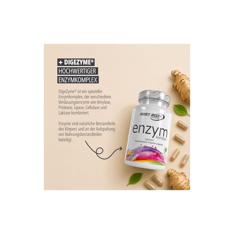 Best Body Nutrition Enzyme Complex – 90 Capsules – Digestive