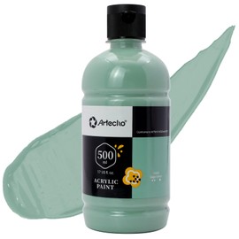 Artecho Acrylic Paint Sage Green 500 ml, Waterproof and Non-fading, Quick Drying, Acrylic Paint for Canvas, Wood, Fabric, Crafts, Leather and Stone