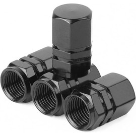 4Pcs Black Car Tire Valve Stem Caps, Air Caps Cover, Universal for Cars, SUVs, Bike, Trucks and Motorcycles 1.6cm*1cm
