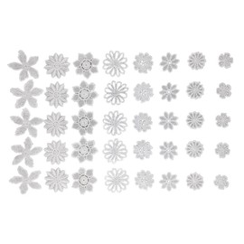 Honbay 40pcs Mix Style White Hollow Out Lace Flower Applique Patch Sewing Craft Decoration