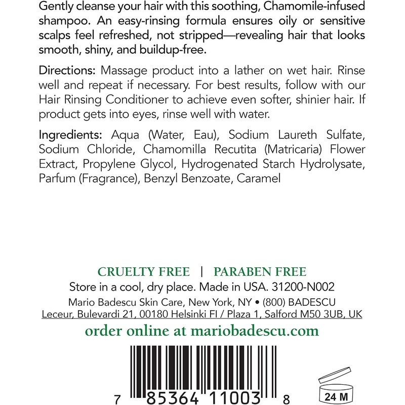 Mario Badescu Shampoo de manzanilla para cuero cabelludo graso y