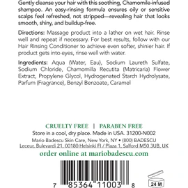 Mario Badescu Shampoo de manzanilla para cuero cabelludo graso y sensible Shampoo Suave que Aclara y Calma Formulado con Extracto de Manzanilla 236 ml
