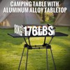 GARLLEN Folding Camping Table 176LBS Capacity, 4 Adjustable Height Roll-up