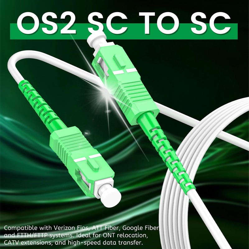 SpeedyCables SC/APC Armored Fiber Optic Cable 1m/3ft - OS2 Single