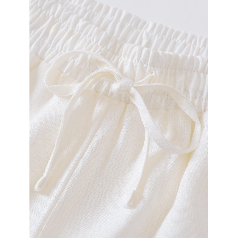 Weintee Women's Petite Linen Capris Capri Pants with Pockets XL