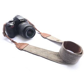 PUBAMALL Correa para el Cuello para el Hombro para Canon, Nikon, DSLR, Olympus, Pentax, Panasonic y Sony Camera (Marrón)