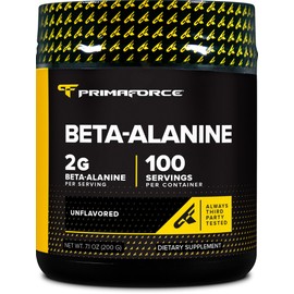 Primaforce Beta Alanine Powder, Unflavored, 200 Grams - Gluten Free, Non-GMO Supplement for Men and Women