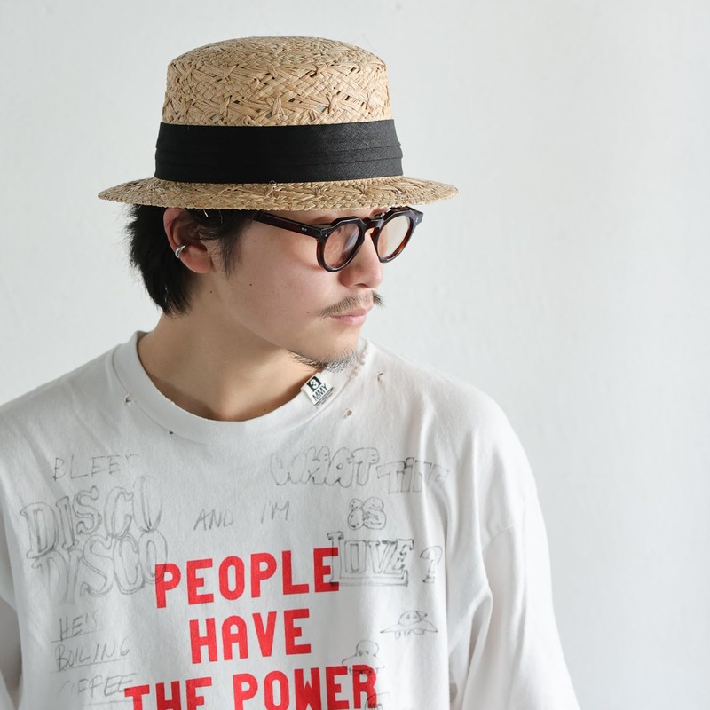 LEK HATTER RAFFIA BOATER HAT RH-200 Men's Raffia Hat, Cankan