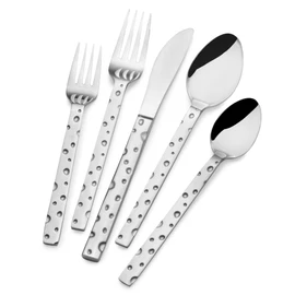 Towle Living Feta Forged 20-Piece Flatware Set - Stainless Steel Service for 4, Includes Dinner Knives, Forks, Spoons, and Teaspoons - Versatile, Modern Flatware for Formal & Casual Dining