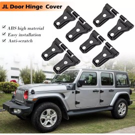 Bonbo Black Door Hinge Protect Cover Trim Fit For Jeep Wrangler JL 4 Door & 2Door-8PCS