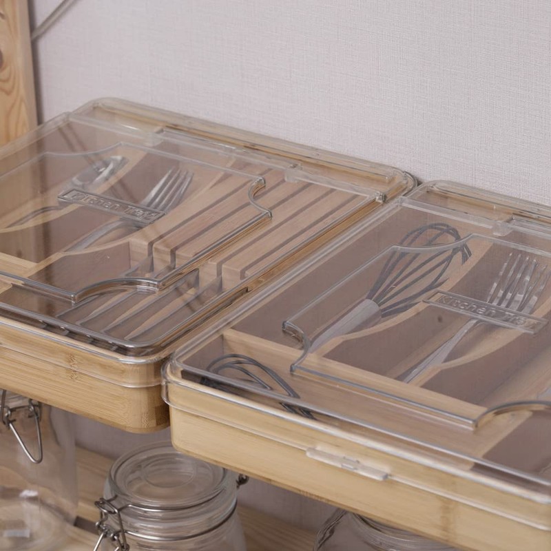 wobivcs Kitchen Drawer Organizer, 13 Inch Silverware Utensil Tray Holder,with