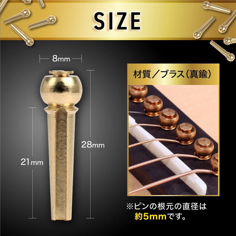factus Bridge Pin for Acoustic Guitar, End Pin, Brass, Brass