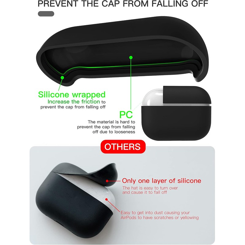 Funda de silicona líquida para AirPods Pro 2 (20232022), funda
