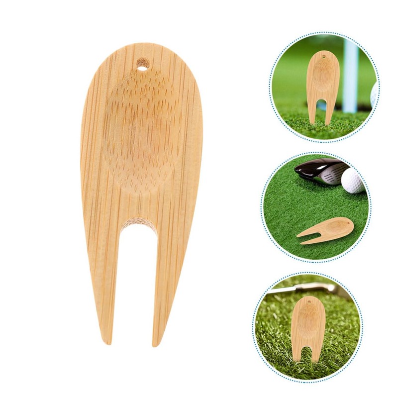 Kisangel 8-pc Bamboo Divot Repair Tool Set Golf Accessories for