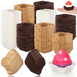 Uiifan 1200 Pcs Square Cupcake Liners 1.77"x1.77" Square Brownie Baking Cups Pan Liners Disposable Greaseproof Paper Cupcake Liners for Wedding Graduation Baby Shower Birthday Party Supply(Stylish)
