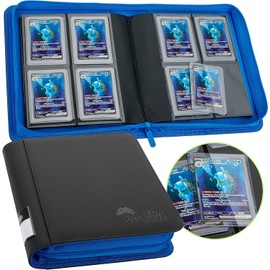 FunGuys Toploader Binder, Trading Card Binder Storage,128 4 Pocket Top Loader Pokemon Binder, Card Collection for Yugioh, MTG, TCG, Card Folders for Trading Cards